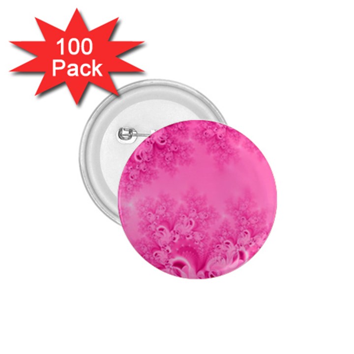 Soft Pink Frost of Morning Fractal 1.75  Button (100 pack)