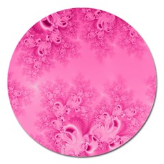 Soft Pink Frost Of Morning Fractal Magnet 5  (round)