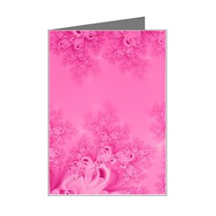 Soft Pink Frost Of Morning Fractal Mini Greeting Card by Artist4God