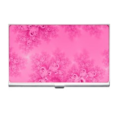 Soft Pink Frost Of Morning Fractal Business Card Holder by Artist4God