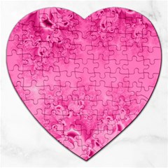 Soft Pink Frost Of Morning Fractal Jigsaw Puzzle (heart) by Artist4God