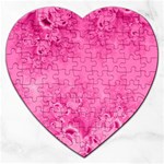 Soft Pink Frost of Morning Fractal Jigsaw Puzzle (Heart) Front