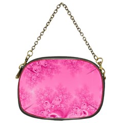 Soft Pink Frost Of Morning Fractal Chain Purse (two Sided) 