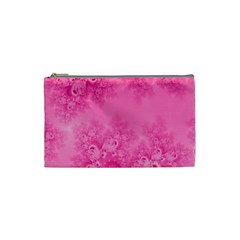 Soft Pink Frost Of Morning Fractal Cosmetic Bag (small) by Artist4God