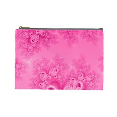 Soft Pink Frost Of Morning Fractal Cosmetic Bag (large) by Artist4God