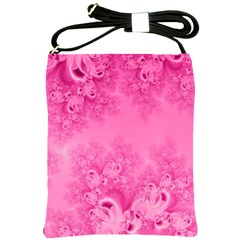 Soft Pink Frost Of Morning Fractal Shoulder Sling Bag