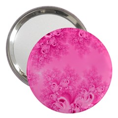 Soft Pink Frost Of Morning Fractal 3  Handbag Mirror by Artist4God