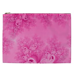 Soft Pink Frost Of Morning Fractal Cosmetic Bag (xxl) by Artist4God