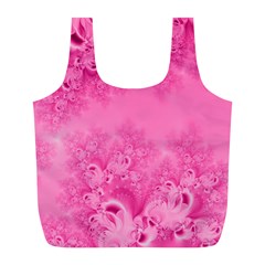 Soft Pink Frost Of Morning Fractal Reusable Bag (l) by Artist4God