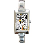 Halloween Mashup Rectangular Italian Charm Watch Front