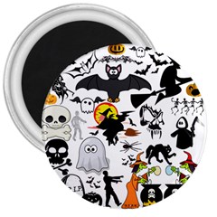 Halloween Mashup 3  Button Magnet by StuffOrSomething