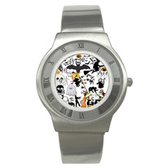 Halloween Mashup Stainless Steel Watch (slim)