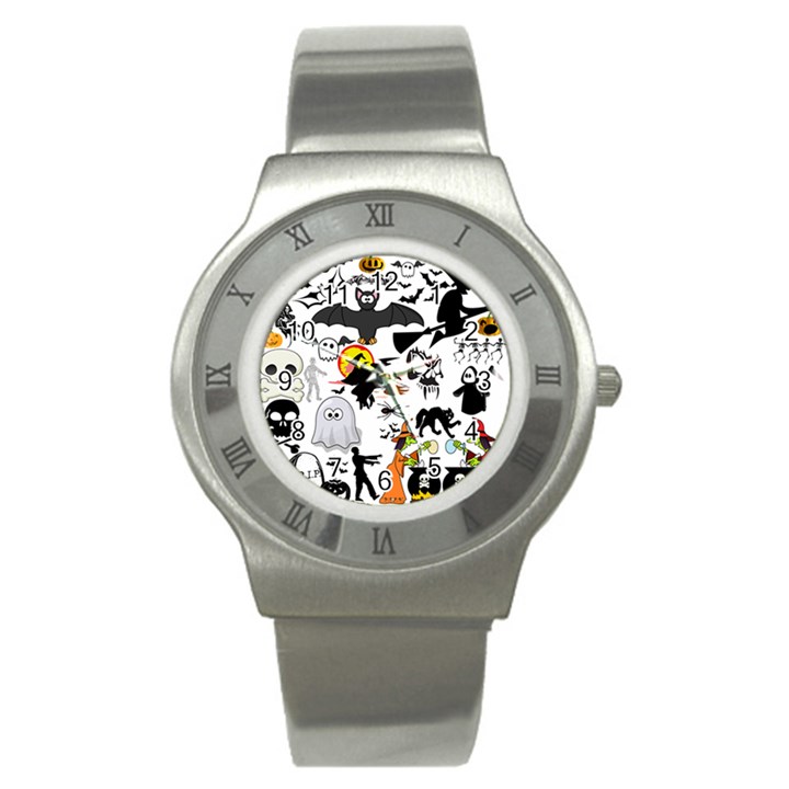 Halloween Mashup Stainless Steel Watch (Slim)