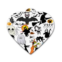 Halloween Mashup Dog Tag Heart (one Sided) 