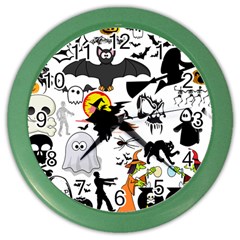 Halloween Mashup Wall Clock (color) by StuffOrSomething