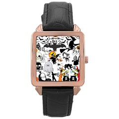 Halloween Mashup Rose Gold Leather Watch 