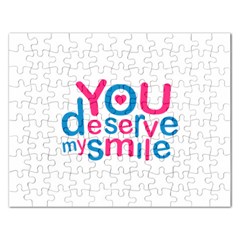 You Deserve My Smile Typographic Design Love Quote Jigsaw Puzzle (rectangle) by dflcprints