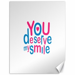 You Deserve My Smile Typographic Design Love Quote Canvas 18  X 24  (unframed)