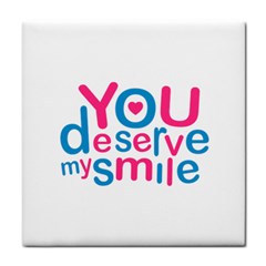 You Deserve My Smile Typographic Design Love Quote Face Towel by dflcprints