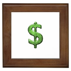 Grunge Style Money Sign Symbol Illustration Framed Ceramic Tile