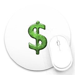 Grunge Style Money Sign Symbol Illustration 8  Mouse Pad (round) by dflcprints