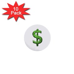 Grunge Style Money Sign Symbol Illustration 1  Mini Button (10 Pack)