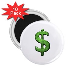 Grunge Style Money Sign Symbol Illustration 2 25  Button Magnet (10 Pack)