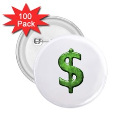 Grunge Style Money Sign Symbol Illustration 2 25  Button (100 Pack)