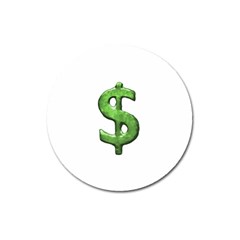 Grunge Style Money Sign Symbol Illustration Magnet 3  (round)