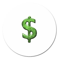 Grunge Style Money Sign Symbol Illustration Magnet 5  (round)