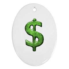 Grunge Style Money Sign Symbol Illustration Oval Ornament (two Sides) by dflcprints