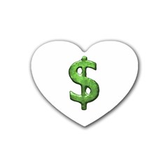 Grunge Style Money Sign Symbol Illustration Drink Coasters (heart) by dflcprints