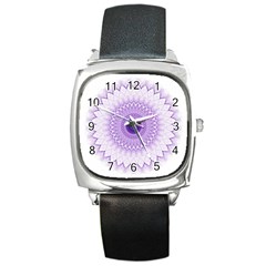 Mandala Square Leather Watch