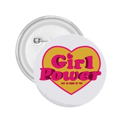 Girl Power Heart Shaped Typographic Design Quote 2 25  Button by dflcprints