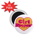 Girl Power Heart Shaped Typographic Design Quote 1.75  Button Magnet (10 pack) Front