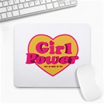 Girl Power Heart Shaped Typographic Design Quote Large Mouse Pad (Rectangle) Front