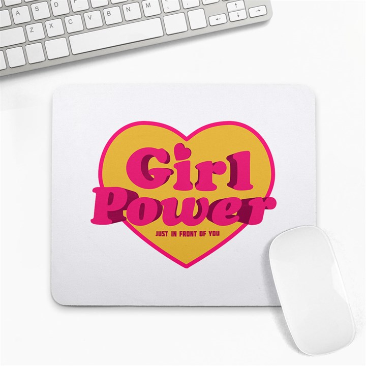 Girl Power Heart Shaped Typographic Design Quote Large Mouse Pad (Rectangle)