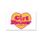 Girl Power Heart Shaped Typographic Design Quote Sticker (Rectangle) Front