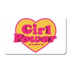 Girl Power Heart Shaped Typographic Design Quote Magnet (rectangular) by dflcprints