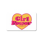 Girl Power Heart Shaped Typographic Design Quote Magnet (Name Card) Front