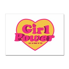 Girl Power Heart Shaped Typographic Design Quote A4 Sticker 100 Pack by dflcprints