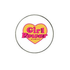 Girl Power Heart Shaped Typographic Design Quote Golf Ball Marker 4 Pack (for Hat Clip) by dflcprints