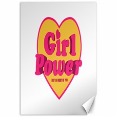 Girl Power Heart Shaped Typographic Design Quote Canvas 20  X 30  (unframed) by dflcprints