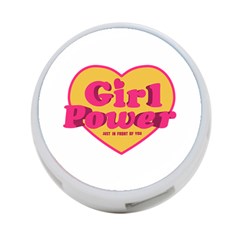 Girl Power Heart Shaped Typographic Design Quote 4-port Usb Hub (one Side) by dflcprints