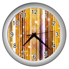 Luxury Party Dreams Futuristic Abstract Design Wall Clock (silver)