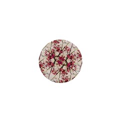 Red Deco Geometric Nature Collage Floral Motif 1  Mini Button Magnet by dflcprints