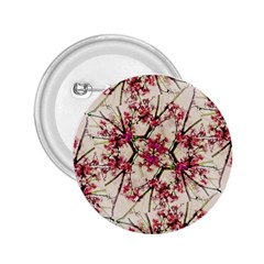 Red Deco Geometric Nature Collage Floral Motif 2 25  Button