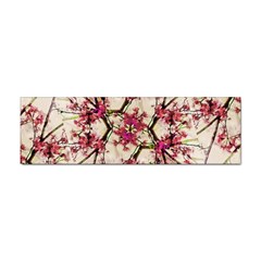 Red Deco Geometric Nature Collage Floral Motif Bumper Sticker