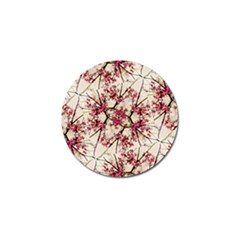 Red Deco Geometric Nature Collage Floral Motif Golf Ball Marker 10 Pack by dflcprints