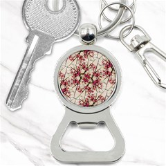 Red Deco Geometric Nature Collage Floral Motif Bottle Opener Key Chain by dflcprints